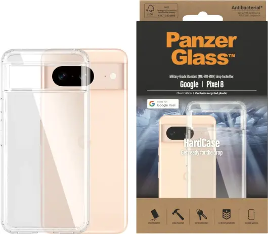 PanzerGlass HardCase Google Pixel 8 Hoesje Back Cover Transparant afbeelding 1