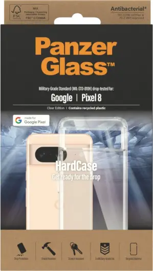 PanzerGlass HardCase Google Pixel 8 Hoesje Back Cover Transparant afbeelding 5