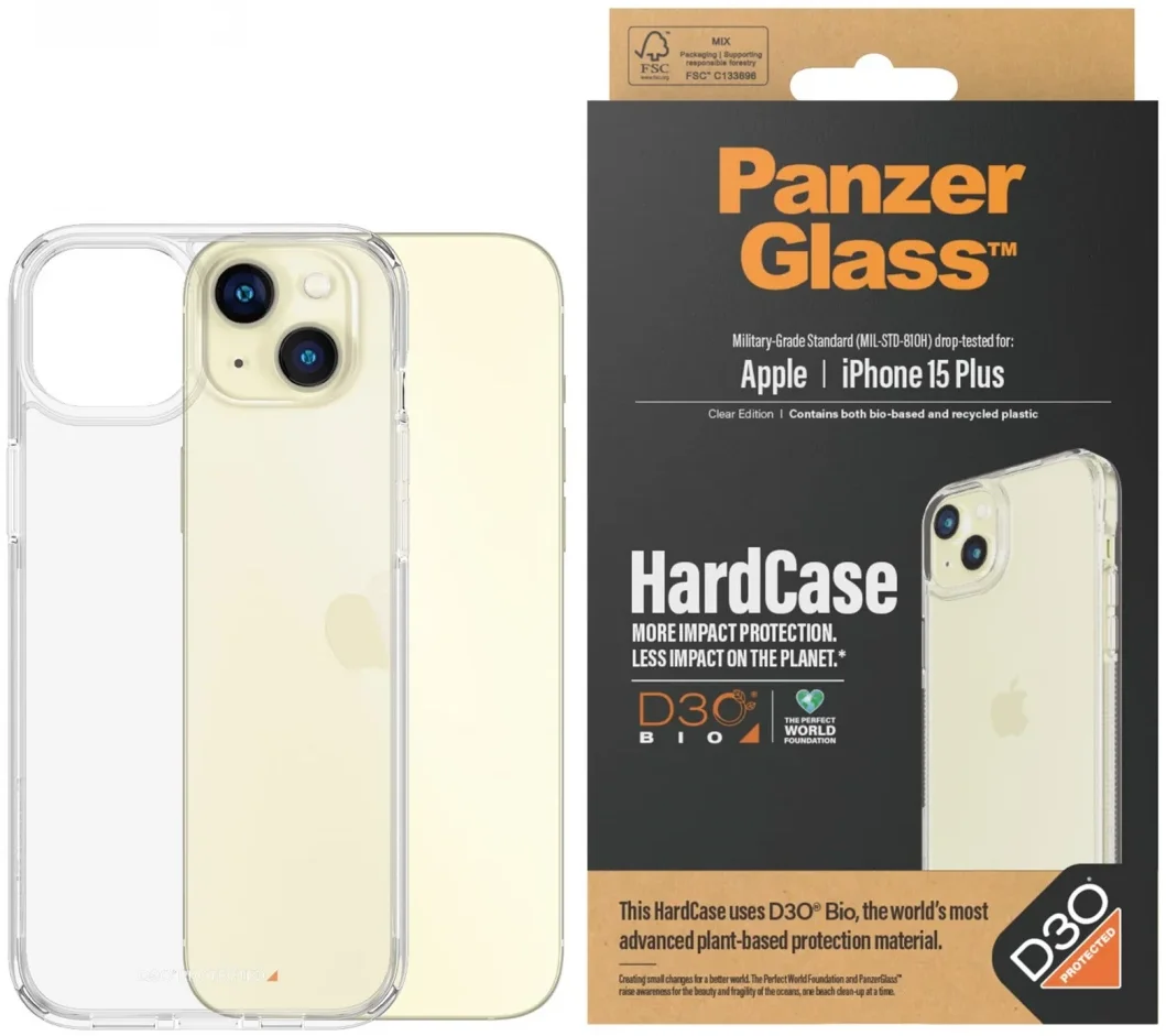 PanzerGlass HardCase D3O Apple iPhone 15 Plus Hoesje Back Cover Transparant afbeelding 1