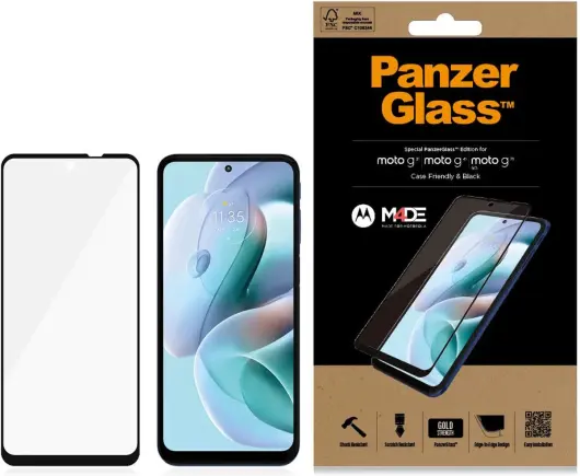 PanzerGlass Motorola Moto G31 / G41 / G71 Screen Protector Case Friendly Zwart afbeelding 1