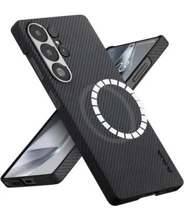 PITAKA MagEZ 6 Samsung Galaxy S25 Ultra Hoesje Magnetic Back Cover Dun Zwart Hoesjes