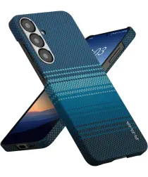 PITAKA MagEZ 6 Samsung Galaxy S25 Hoesje Magnetic Back Cover Dun Blauw