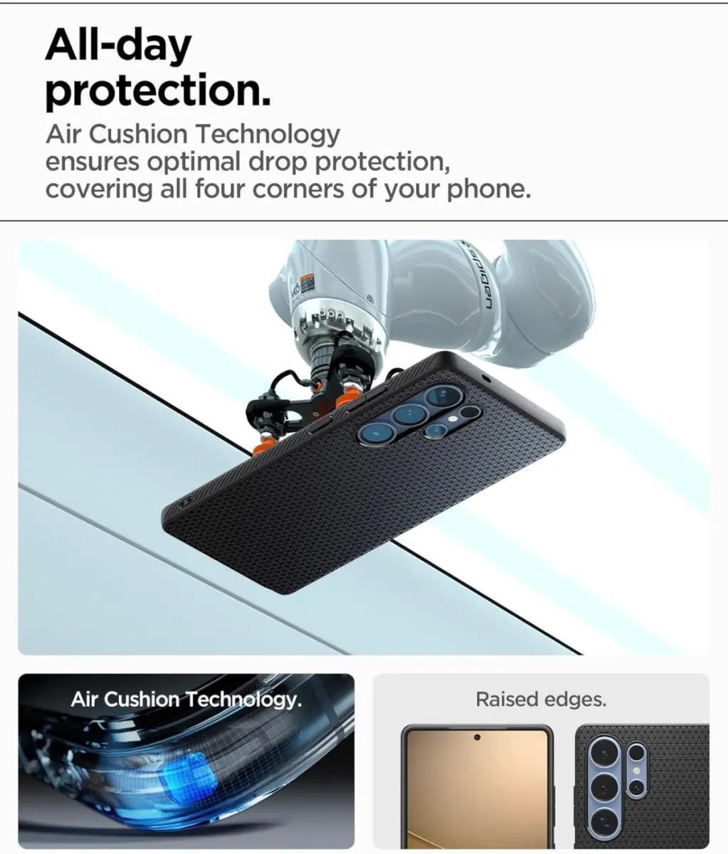 Spigen Liquid Air Samsung Galaxy S25 Ultra Hoesje Back Cover Matte Zwart afbeelding 5