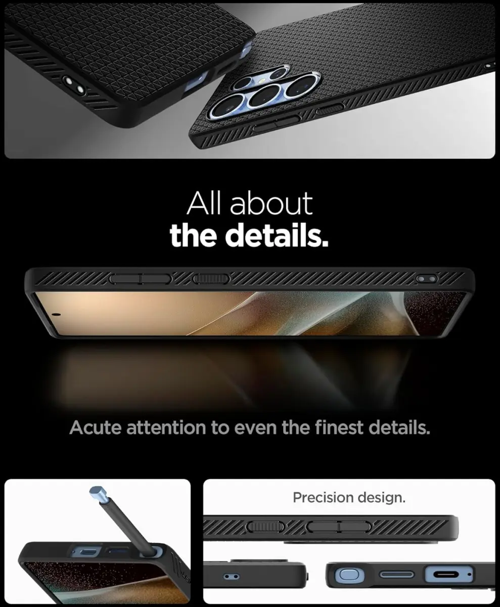 Spigen Liquid Air Samsung Galaxy S25 Ultra Hoesje Back Cover Matte Zwart afbeelding 6
