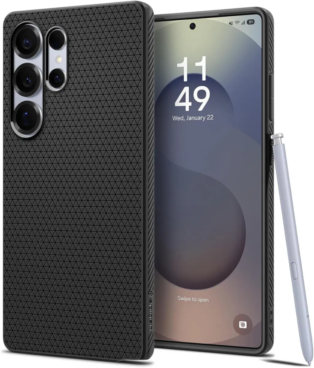 Spigen Liquid Air Samsung Galaxy S25 Ultra Hoesje Back Cover Matte Zwart afbeelding 1