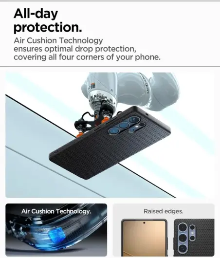 Spigen Liquid Air Samsung Galaxy S25 Ultra Hoesje Back Cover Matte Zwart afbeelding 5