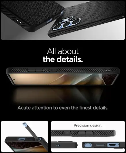 Spigen Liquid Air Samsung Galaxy S25 Ultra Hoesje Back Cover Matte Zwart afbeelding 6