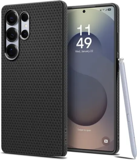 Spigen Liquid Air Samsung Galaxy S25 Ultra Hoesje Back Cover Matte Zwart afbeelding 1