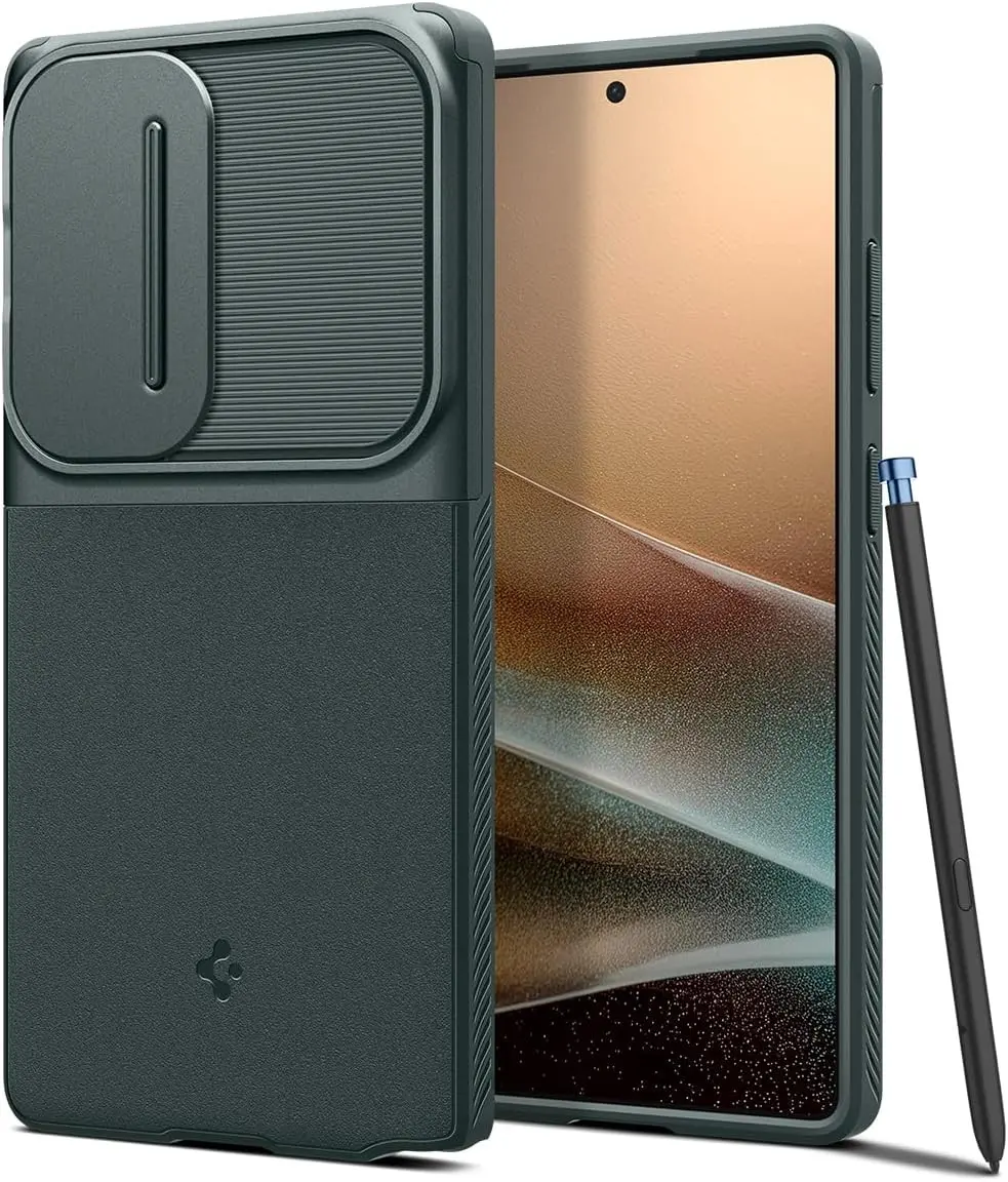 Spigen Optik Armor Samsung Galaxy S25 Ultra Hoesje Camera Slider Groen afbeelding 1