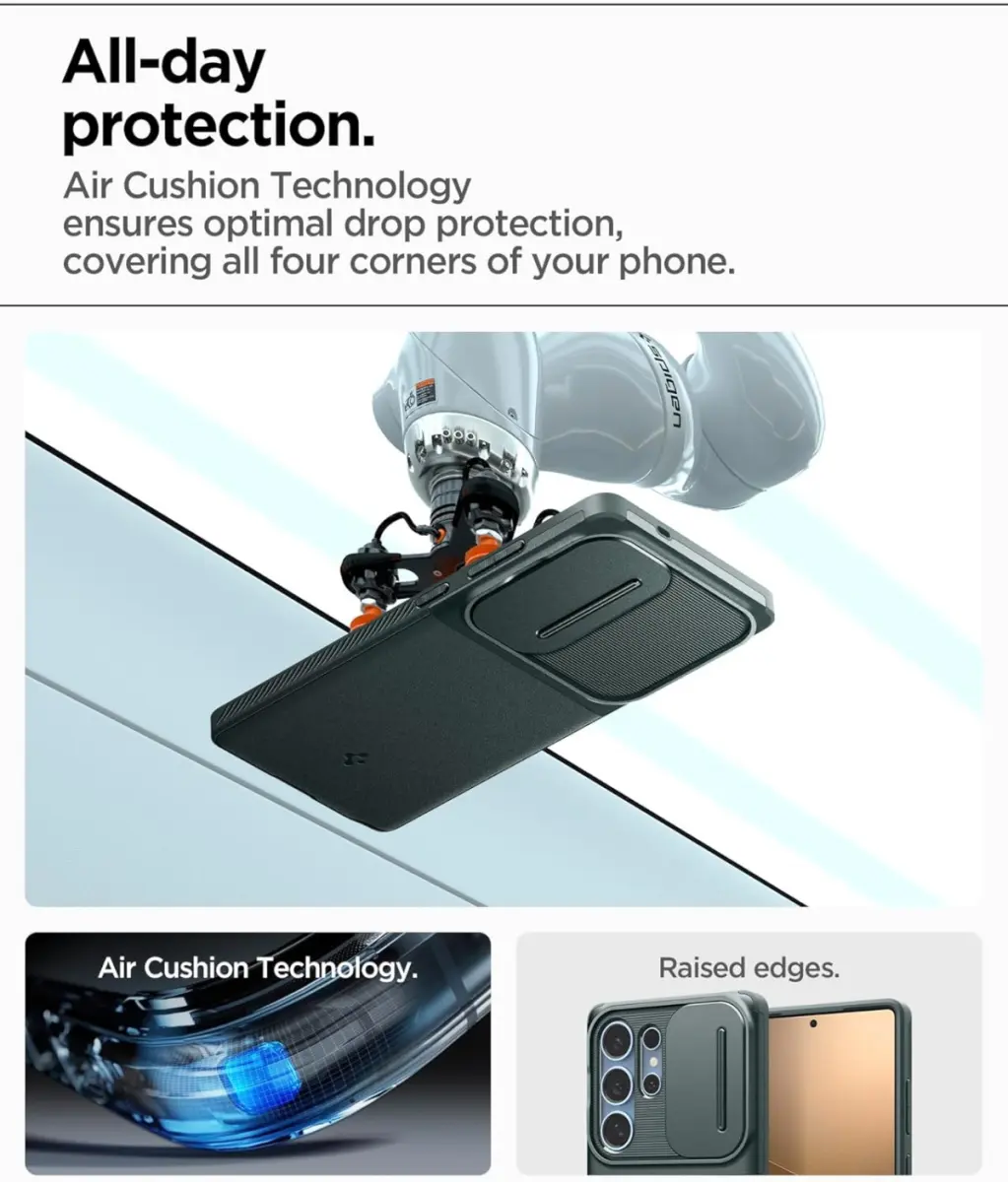 Spigen Optik Armor Samsung Galaxy S25 Ultra Hoesje Camera Slider Groen afbeelding 3