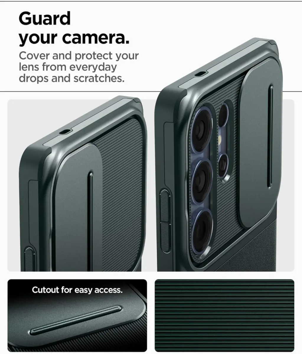 Spigen Optik Armor Samsung Galaxy S25 Ultra Hoesje Camera Slider Groen afbeelding 5