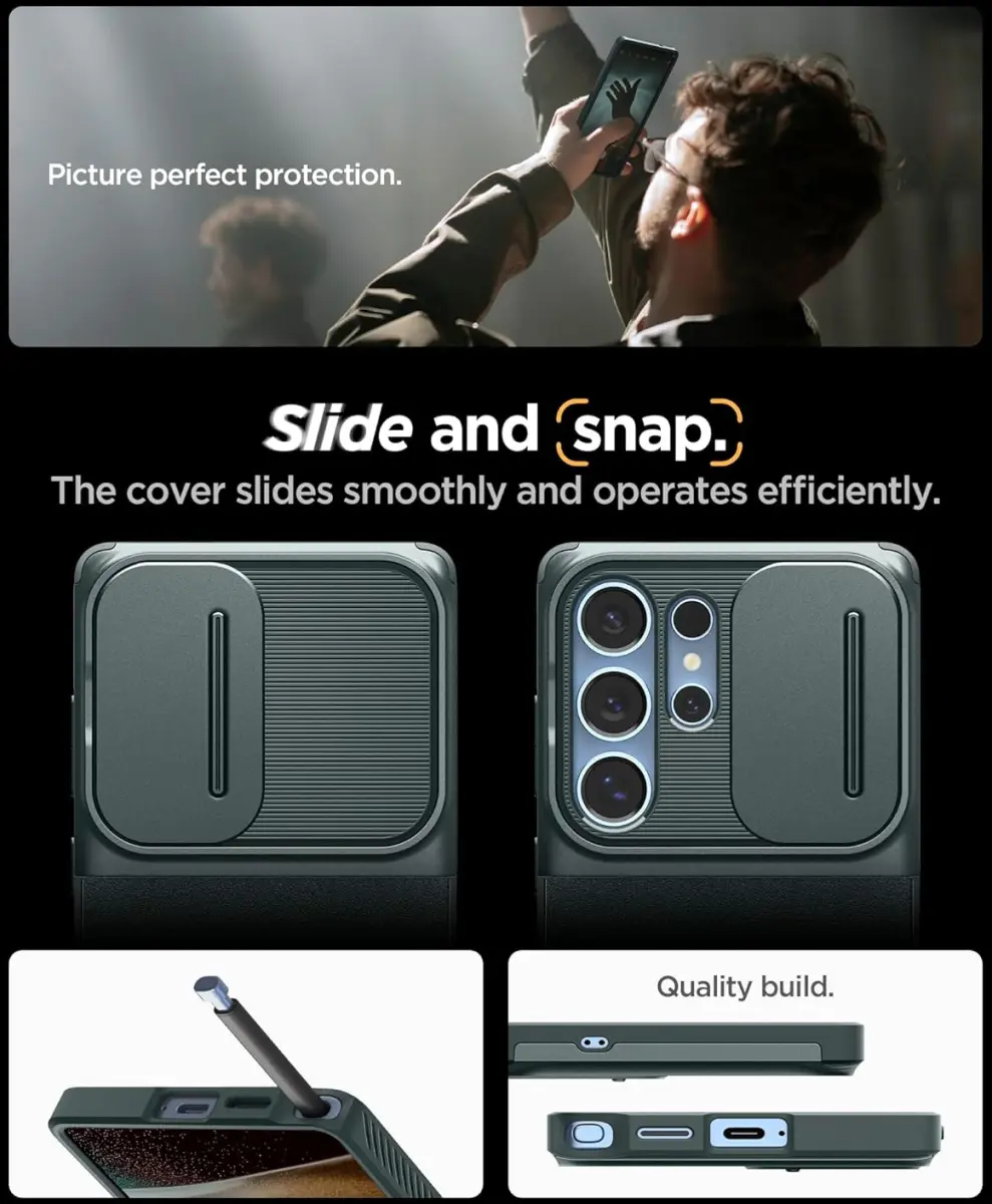 Spigen Optik Armor Samsung Galaxy S25 Ultra Hoesje Camera Slider Groen afbeelding 7