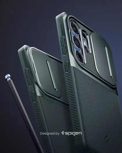 Spigen Optik Armor Samsung Galaxy S25 Ultra Hoesje Camera Slider Groen afbeelding 2