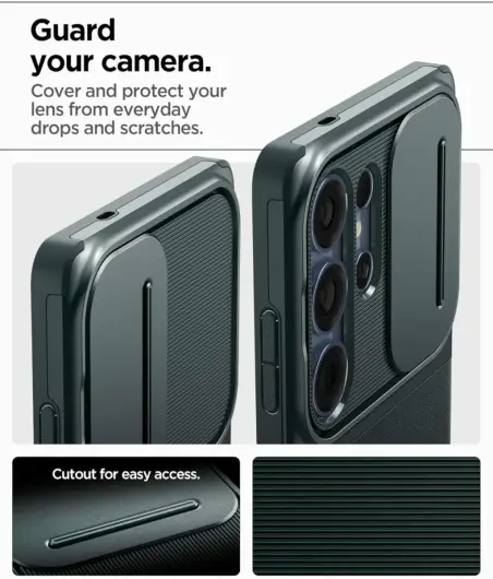 Spigen Optik Armor Samsung Galaxy S25 Ultra Hoesje Camera Slider Groen afbeelding 5