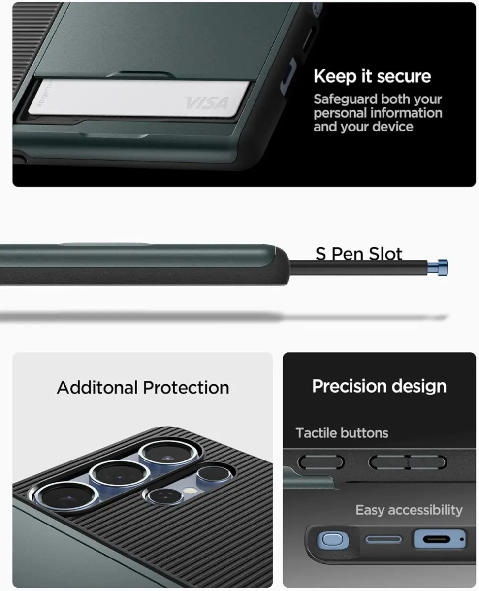 Spigen Slim Armor CS Samsung Galaxy S25 Ultra Hoesje Back Cover Groen afbeelding 7