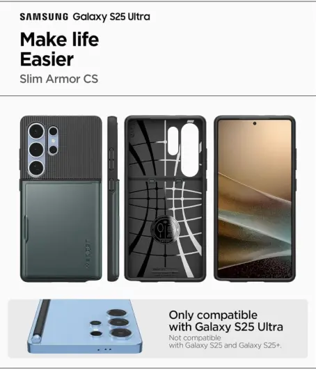 Spigen Slim Armor CS Samsung Galaxy S25 Ultra Hoesje Back Cover Groen afbeelding 4