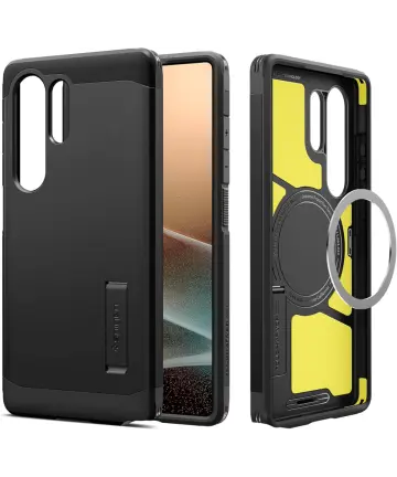 Spigen Tough Armor MagFit Samsung Galaxy S25 Ultra Hoesje Zwart Hoesjes