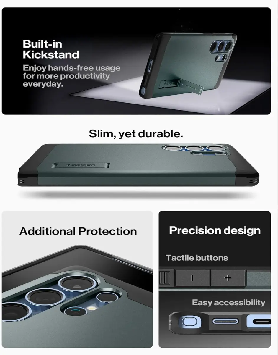 Spigen Tough Armor MagFit Samsung Galaxy S25 Ultra Hoesje Groen afbeelding 7