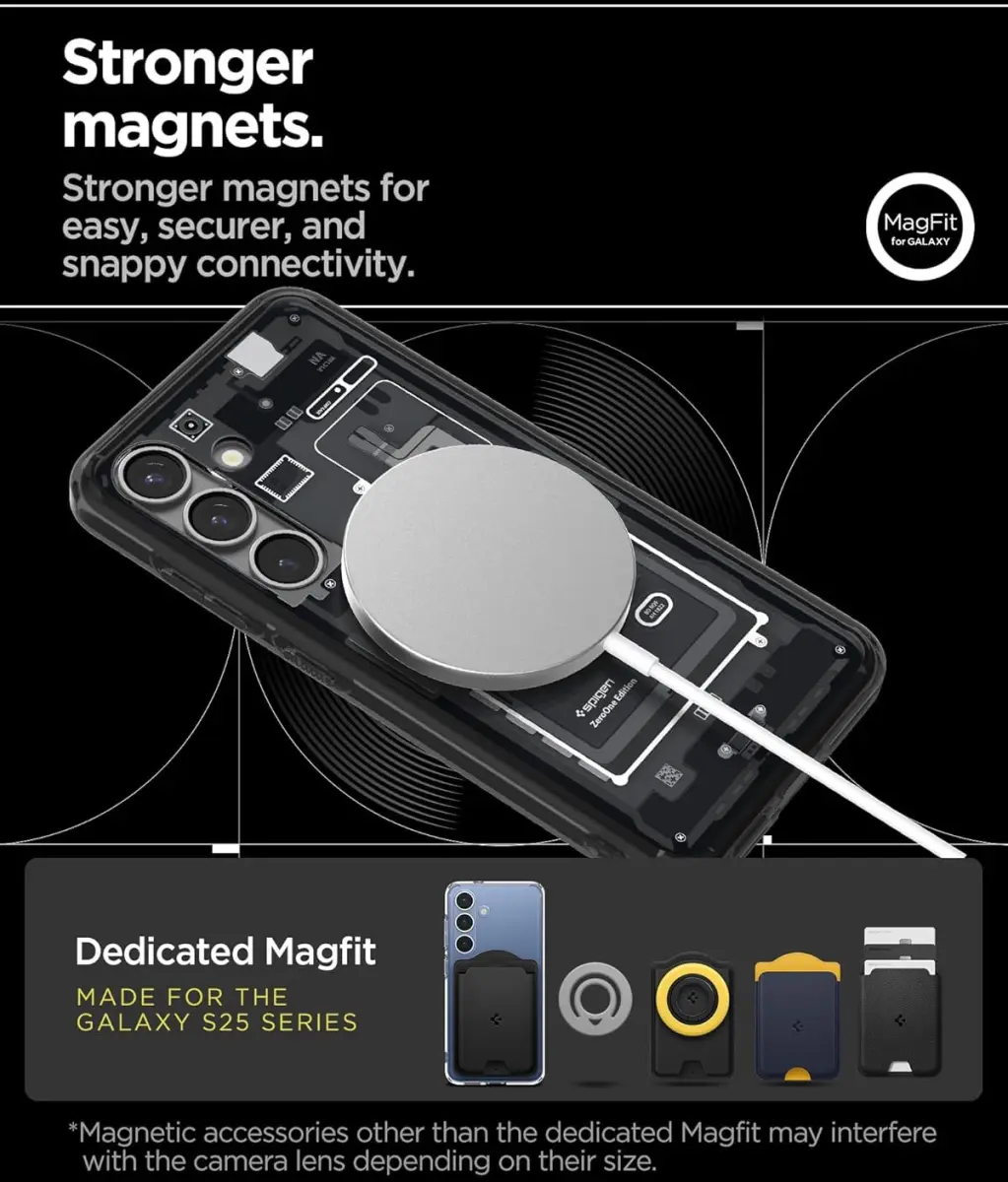 Spigen Ultra Hybrid MagFit Samsung Galaxy S25 Hoesje Back Cover Zero One Zwart afbeelding 4