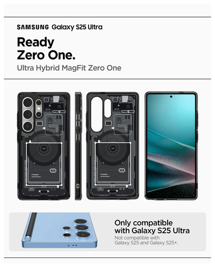 Spigen Ultra Hybrid MagFit Samsung Galaxy S25 Ultra Hoesje Zero One Zwart afbeelding 7