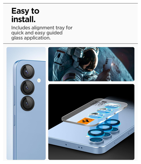 Spigen EZ Fit Optik Pro Samsung Galaxy S25 Camera Lens Protector Clear (2-Pack) afbeelding 3
