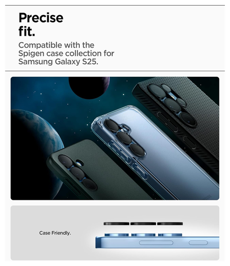 Spigen EZ Fit Optik Pro Samsung Galaxy S25 Camera Lens Protector Clear (2-Pack) afbeelding 4
