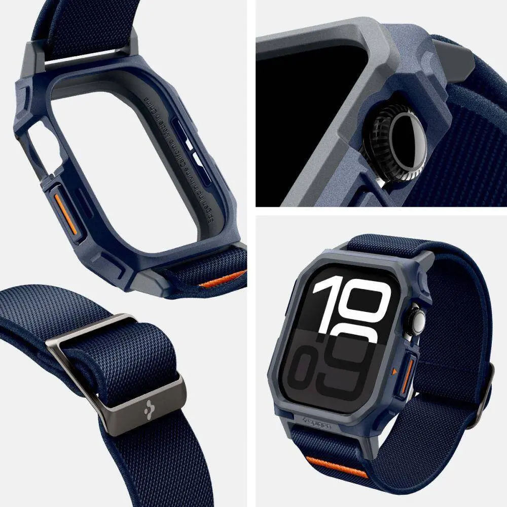 Spigen Lite Fit Pro - Apple Watch 10 46MM Hoesje en Bandje - Blauw afbeelding 9