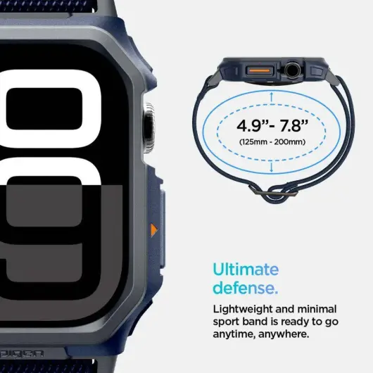 Spigen Lite Fit Pro - Apple Watch 10 46MM Hoesje en Bandje - Blauw afbeelding 4