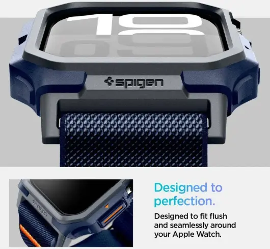 Spigen Lite Fit Pro - Apple Watch 10 46MM Hoesje en Bandje - Blauw afbeelding 7