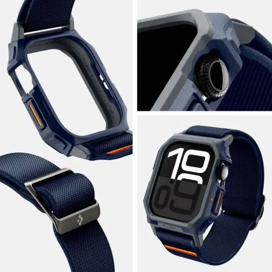 Spigen Lite Fit Pro - Apple Watch 10 46MM Hoesje en Bandje - Blauw afbeelding 9