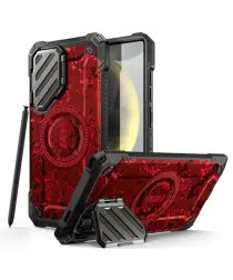 SUPCASE UB Pro MagXT Samsung Galaxy S25 Ultra Hoesje Camera Protector Camo Rood