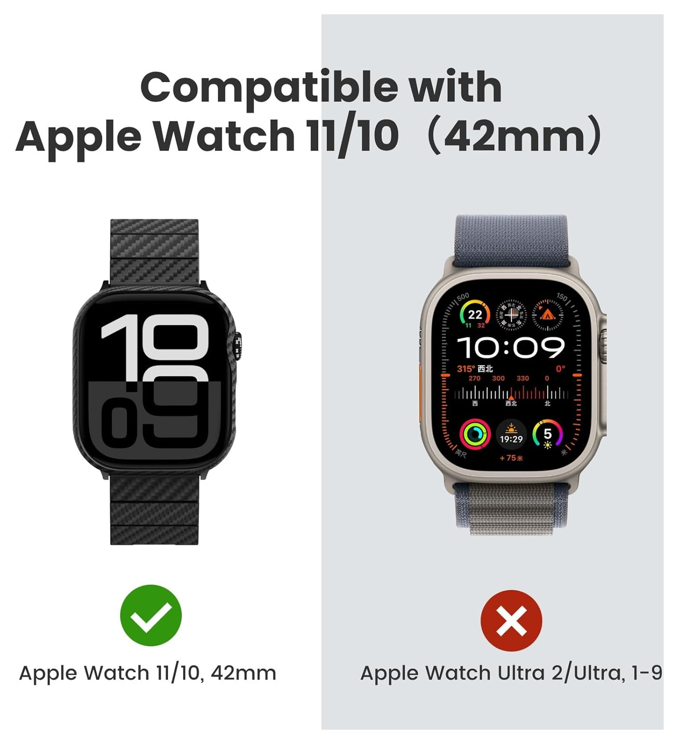PITAKA Air Case - Apple Watch 11/10 42MM Hoesje - Aramide Ultra Dun - Blauw afbeelding 3