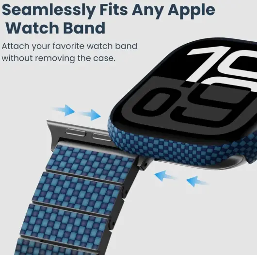 PITAKA Air Case - Apple Watch 10 46MM Hoesje - Aramide Ultra Dun - Blauw afbeelding 7