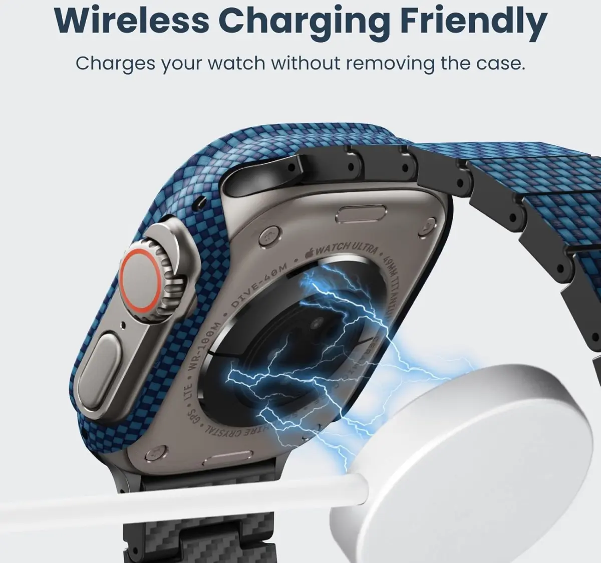 PITAKA Air Case - Apple Watch Ultra/Ultra 2 Hoesje - Aramide Ultra Dun - Blauw afbeelding 9