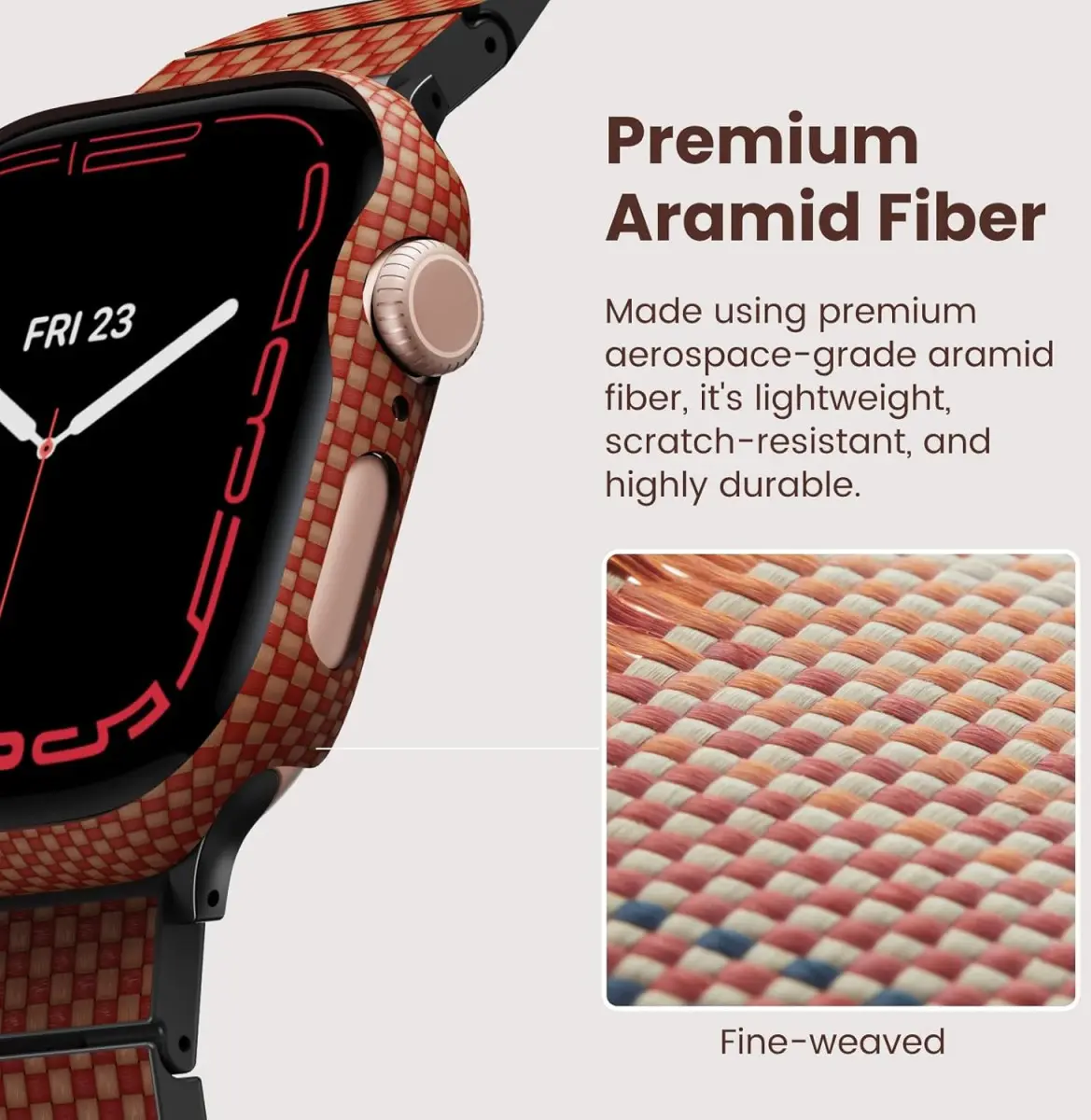 PITAKA Air Case - Apple Watch 10 46MM Hoesje - Aramide Ultra Dun - Sunset afbeelding 4