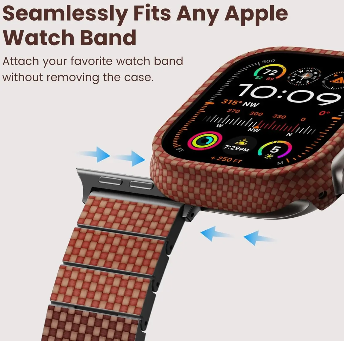 PITAKA Air Case - Apple Watch Ultra/Ultra 2 Hoesje - Aramide Ultra Dun - Sunset afbeelding 7
