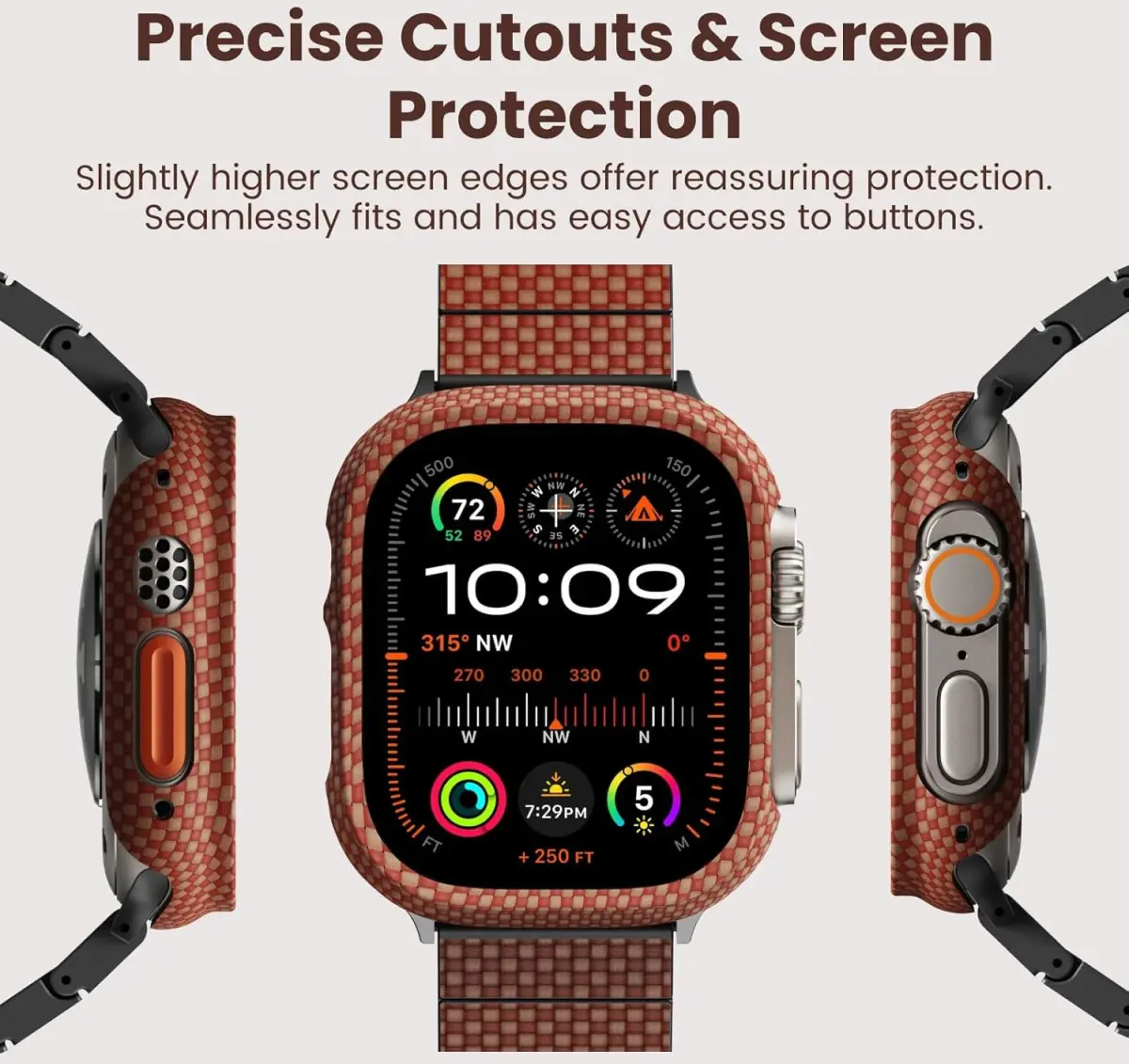 PITAKA Air Case - Apple Watch Ultra/Ultra 2 Hoesje - Aramide Ultra Dun - Sunset afbeelding 8