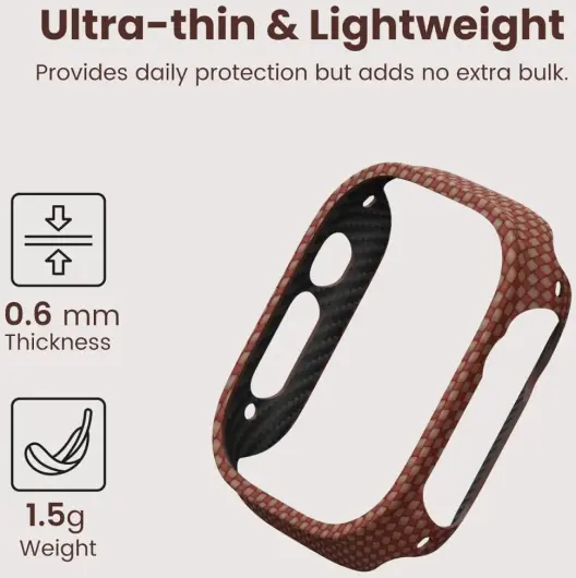 PITAKA Air Case - Apple Watch Ultra/Ultra 2 Hoesje - Aramide Ultra Dun - Sunset afbeelding 5