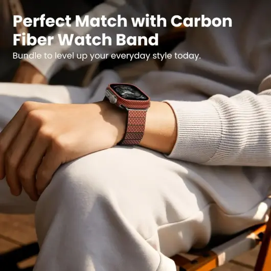 PITAKA Air Case - Apple Watch Ultra/Ultra 2 Hoesje - Aramide Ultra Dun - Sunset afbeelding 6