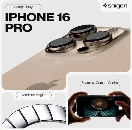 Spigen Tough Armor T Apple iPhone 16 Pro Hoesje MagSafe Back Cover Zwart afbeelding 3