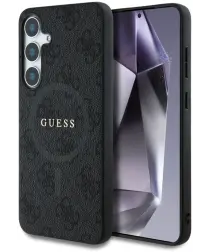 Guess 4G Classic Logo Samsung Galaxy S25 Hoesje MagSafe / Qi2 Back Cover Zwart