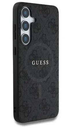 Guess 4G Classic Logo Samsung Galaxy S25 Hoesje MagSafe / Qi2 Back Cover Zwart afbeelding 4