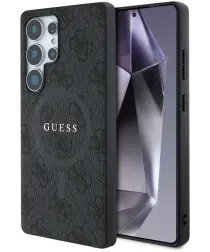 Guess 4G Classic Samsung Galaxy S25 Ultra Hoesje MagSafe / Qi2 Back Cover Zwart