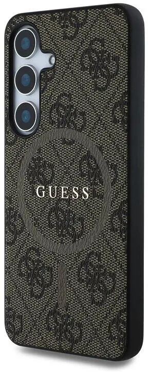 Guess 4G Classic Logo Samsung Galaxy S25 Hoesje MagSafe / Qi2 Back Cover Bruin afbeelding 2