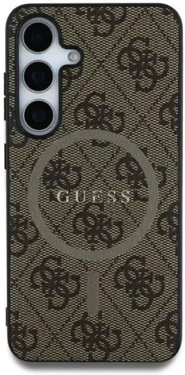 Guess 4G Classic Logo Samsung Galaxy S25 Hoesje MagSafe / Qi2 Back Cover Bruin afbeelding 3