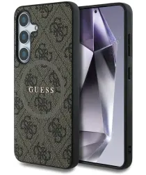 Guess 4G Classic Logo Samsung Galaxy S25 Plus Hoesje MagSafe/Qi2 Backcover Bruin afbeelding