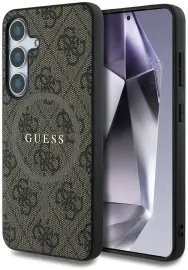 Guess 4G Classic Logo Samsung Galaxy S25 Plus Hoesje MagSafe/Qi2 Backcover Bruin afbeelding