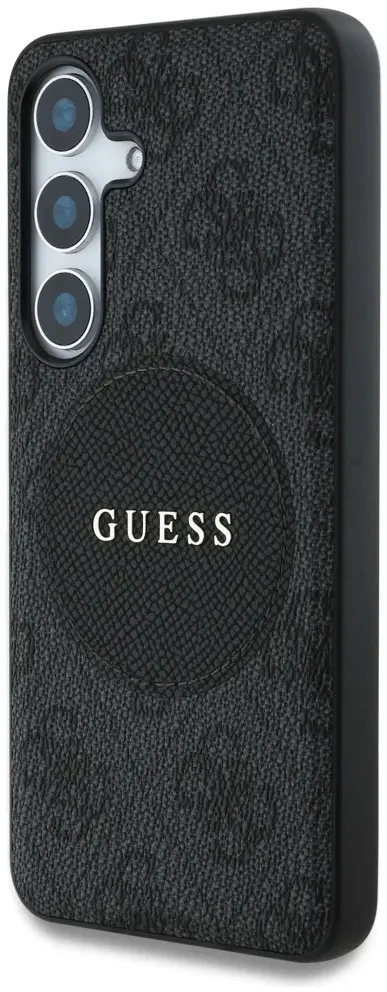 Guess 4G Cirkel Logo Samsung Galaxy S25 Hoesje MagSafe / Qi2 Back Cover Zwart afbeelding 2