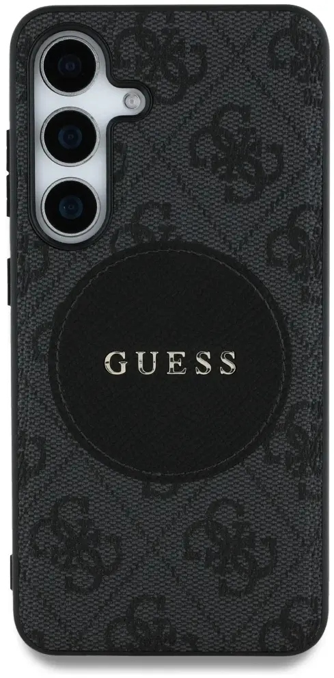 Guess 4G Cirkel Logo Samsung Galaxy S25 Hoesje MagSafe / Qi2 Back Cover Zwart afbeelding 3