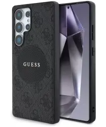 Guess Cirkel Logo Samsung Galaxy S25 Ultra Hoesje MagSafe/Qi2 Back Cover Zwart